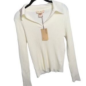 New Bailey 44 Knit Ribbed Collared Top Revolve. XL